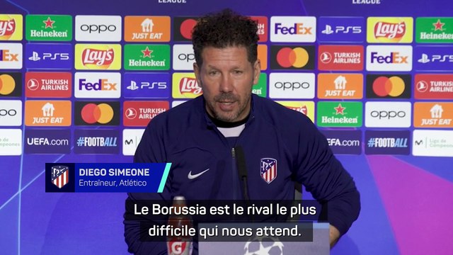 Simeone : Le Borussia est l'équipe avec le plus d'intensité dans la compétition
