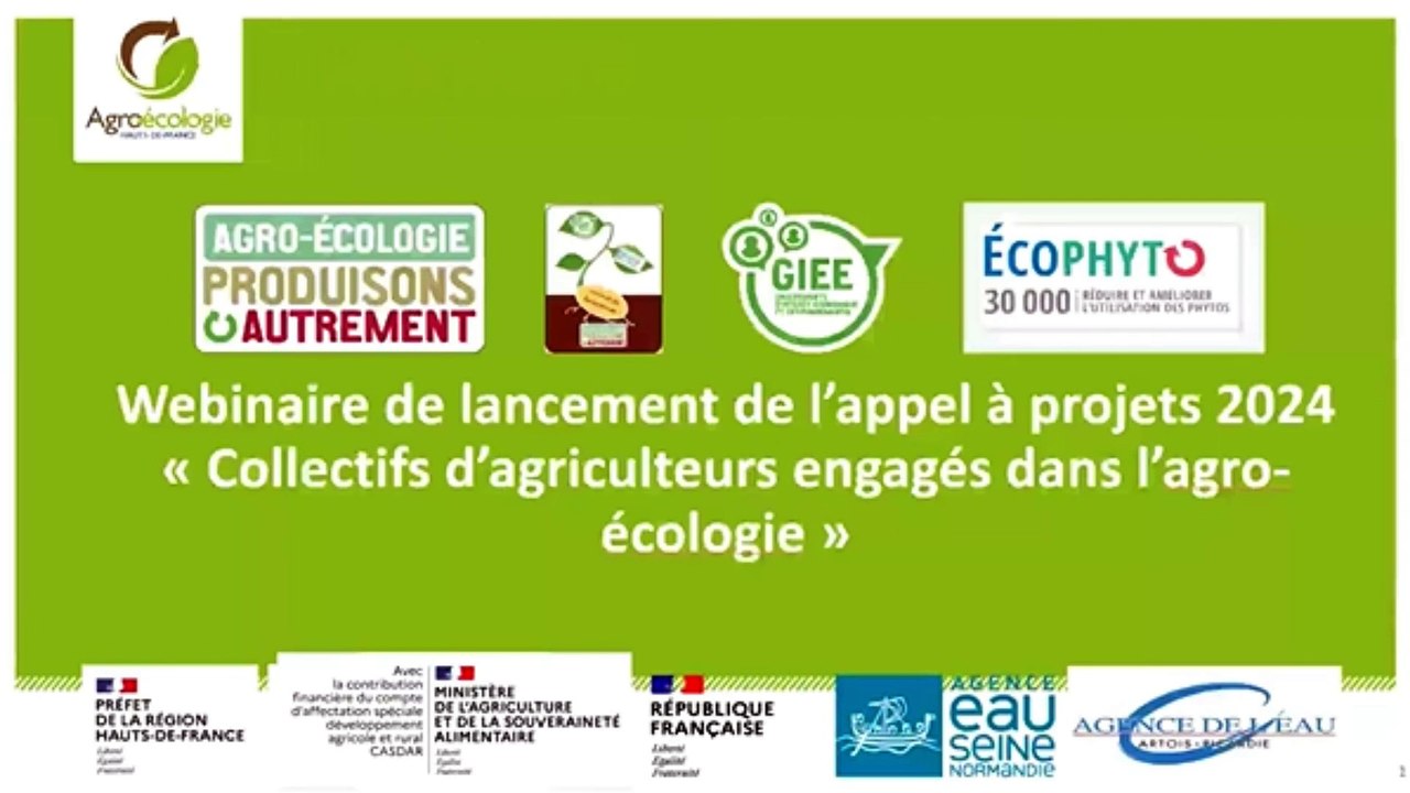 Webinaire de lancement AAP Collectifs d'agriculteurs engagés dans la TAE 2024 - Hauts-de-France