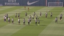 PSG training ahead of Barcelona UCL quarter final first leg
