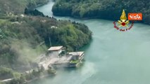 Esplosione a centrale idroelettrica a Suviana, le immagini aeree dei Vigili del Fuoco