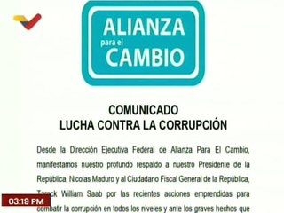 Comunicado | Alianza para el Cambio manifiesta su respaldo a las acciones contra la corrupción