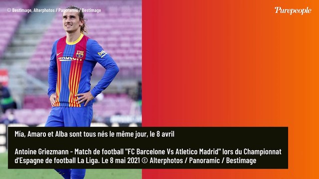 Antoine Griezmann : Superbe photo de famille avec ses 3 enfants, Mía, Amaro et Alba, tous nés le même jour !