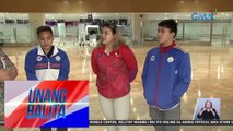PHL weightlifters Vanessa Sarno, John Ceniza, at Elreen Ando, balik-Pilipinas na matapos ang tagumpay sa 2024 IWF Weightlifting World Cup | UB