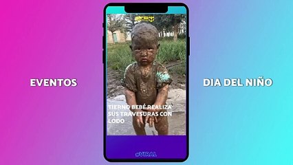 Video viral: Tierno bebé realiza sus travesuras con lodo