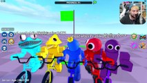 PARKUR AMA BİSİKLET İLE BİTİRMELİ | ROBLOX RAINBOW FRİENDS BİKE RACE | HAN KRAL EKİP