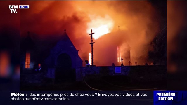 Incendie d'une église à Bringolo dans les Côtes-d'Armor: les pompiers n'ont rien pu faire , témoigne un habitant