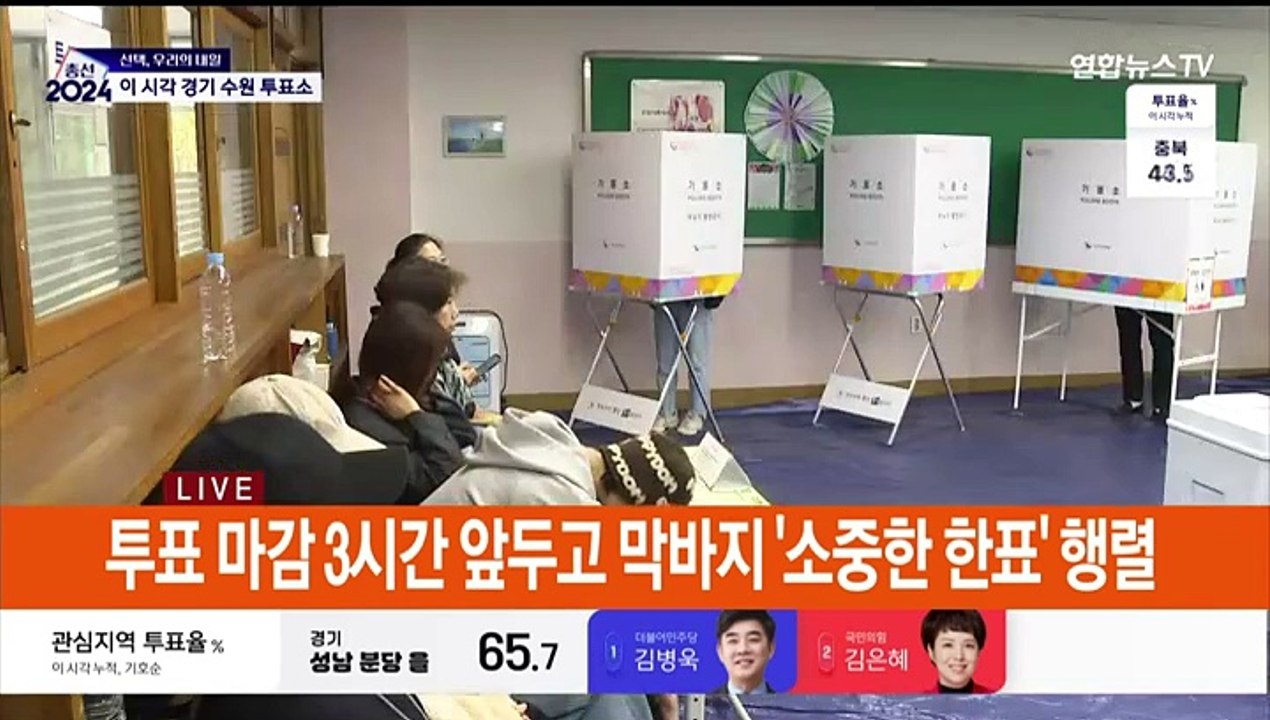 투표 종료 다가오자 행렬 길어져…이 시각 수원