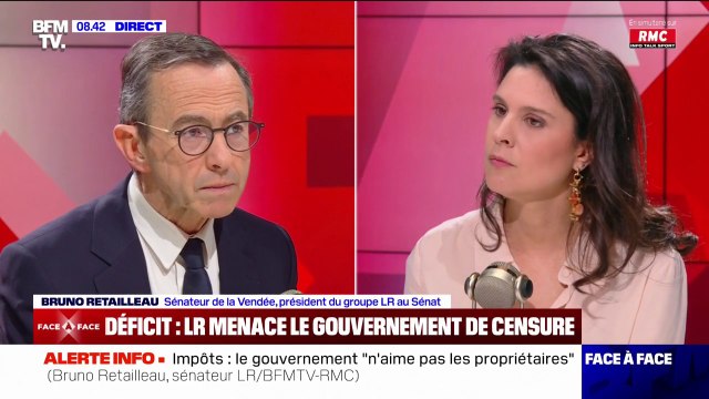 Si une motion de censure est adoptée, Bruno Retailleau (LR) pense que la dissolution et le retour aux urnes peuvent résoudre les choses