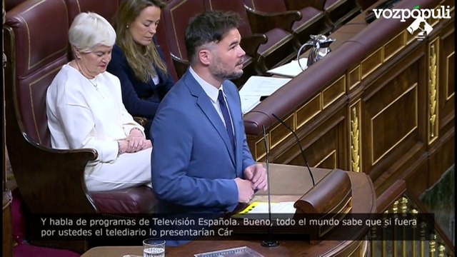 Rufián, a Feijóo: “Si fuera por ustedes, el telediario lo presentarían Cárdenas y Pablo Motos”