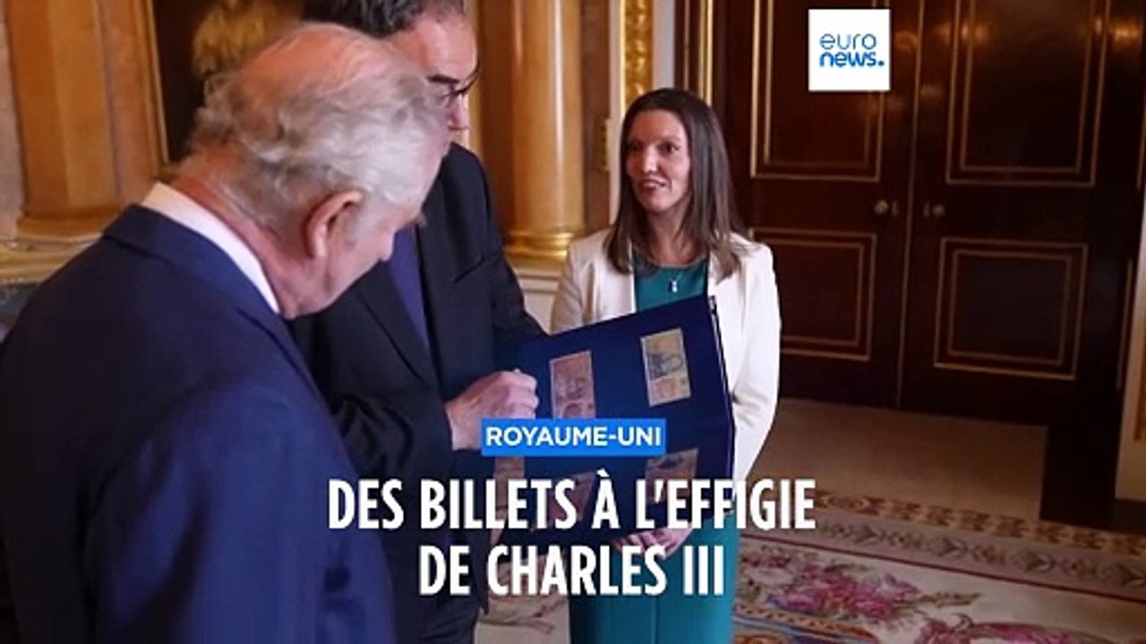 Les nouveaux billets de livres sterling présentés au roi Charles III - Vidéo