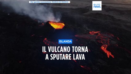 Download Video: Islanda, nei cieli sopra il vulcano attivo visibile l'eclissi solare: poco dopo una nuova eruzione