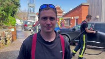 Crediton Firefighter Neil Hargreaves talks about fundraising for The Fire Fighters Charity. Video by Alan Quick IMG_9210