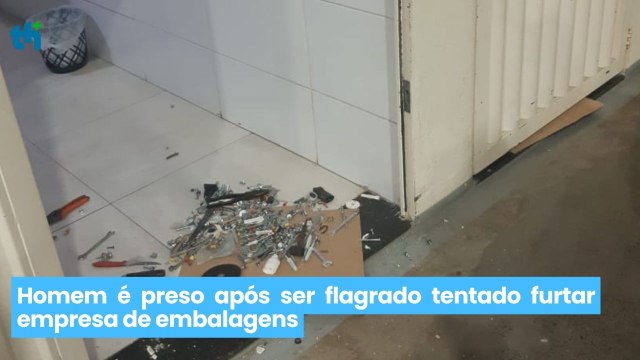Homem é preso após ser flagrado tentado furtar empresa de embalagens