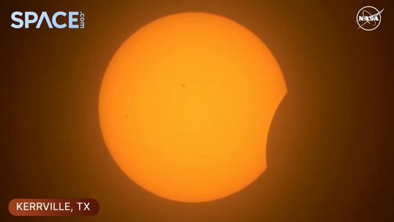 Time-Lapse Of Solar Eclipse Over Texas