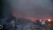 पेट्रोल पम्प के सामने कबाड़ के गोदाम में भीषण आग