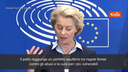 Patto per la Migrazione e l'Asilo, Von Der Leyen: "Solidariet? per gli Stati di confine"