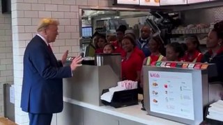 Donald Trump gives away free milkshakes at Chick-Fil-A