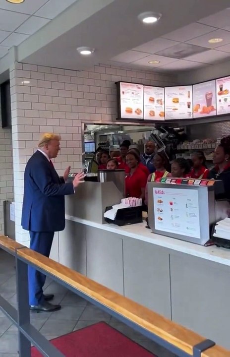 Donald Trump gives away free milkshakes at Chick-Fil-A