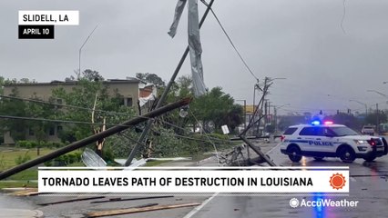 Tornado leaves path of destruction in Louisiana