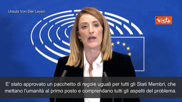 Patto per la Migrazione e l'Asilo, Metsola: Nessuno Stato membro sar? lasciato solo
