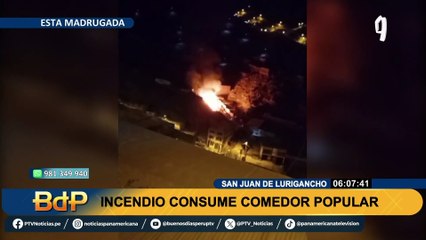 Voraz incendio consumió comedor popular en SJL