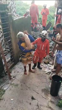 Cachorro é resgatado dos escombros de prédio que desabou em Salvador