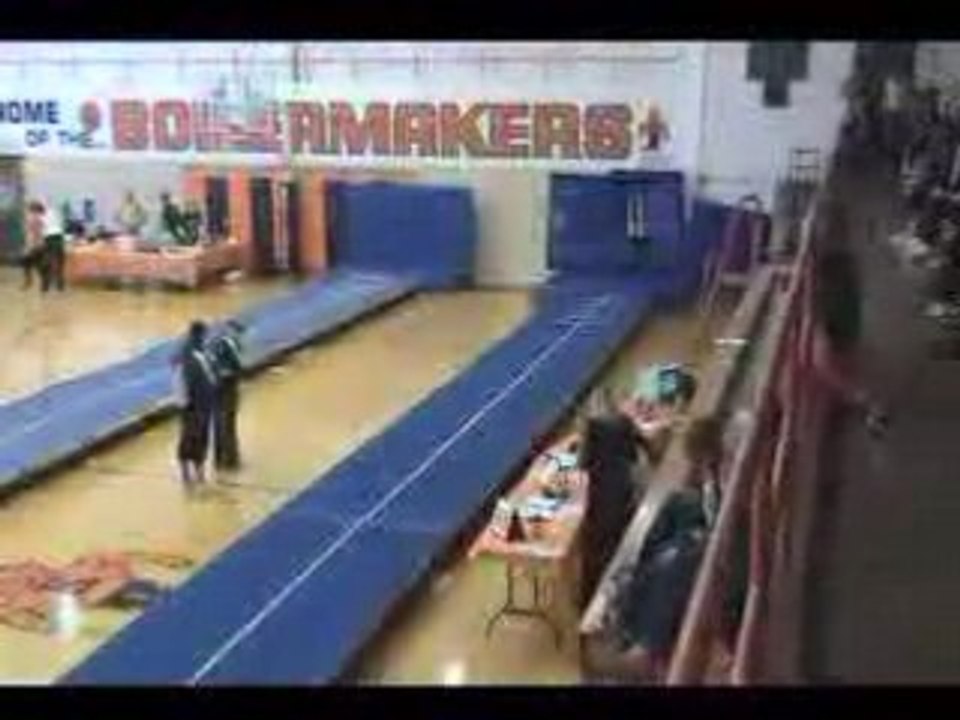 Tumbling routine stopped by a wall