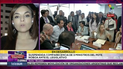 Suspendida comparecencia de Ministros del Presidente ecuatoriano