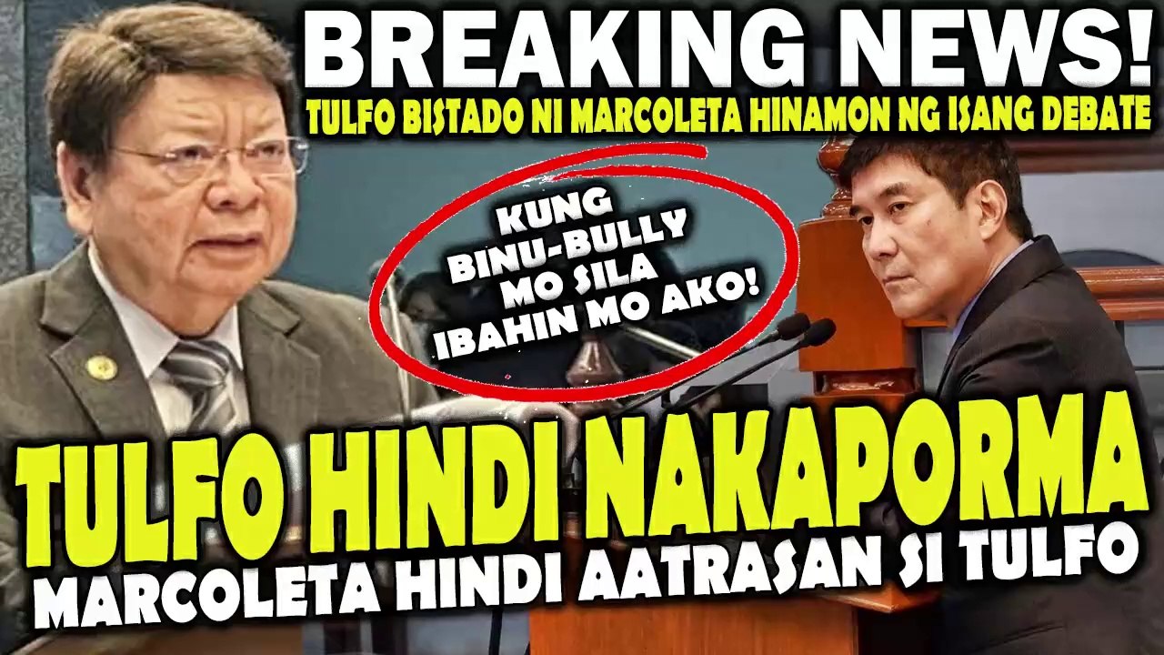 JUST NOW! Tulfo BISTADO ni Marcoleta Hinamon ng isang DEBATE. SABWATAN binunyag!