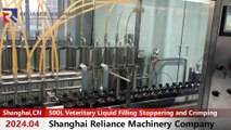 12 Filling Heads Pharmaceutical Veterinary Liquid Filling Stoppering Crimping Machine RELIANCE MACHINERY