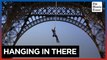 French athlete breaks Eiffel Tower rope-climbing record