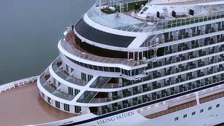 Luxurious cruise ship Viking Saturn sailing into Portsmouth for the first time