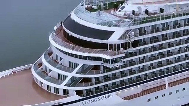 Luxurious cruise ship Viking Saturn sailing into Portsmouth for the first time
