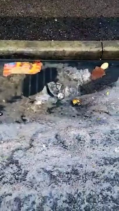 Raw sewage spilling out of the drains in Fleetwood
