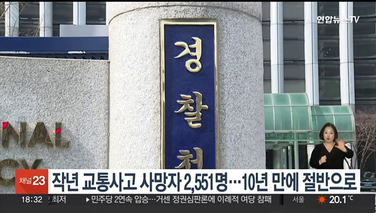 작년 교통사고 사망자 2551명…10년 만에 절반으로
