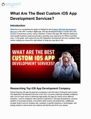 What Are The Best Custom iOS App Development Services?