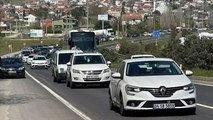 İstanbul'dan Tekirdağ istikametine yoğun araç trafiği