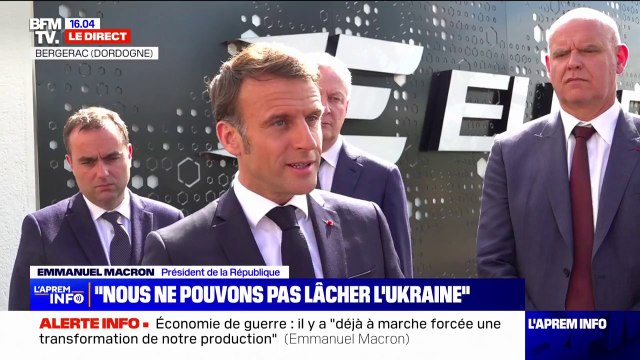 Ce n'est pas demain l'économie de guerre, c'est là , assure Emmanuel Macron