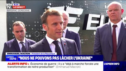 "Ce n'est pas demain l'économie de guerre, c'est là", assure Emmanuel Macron