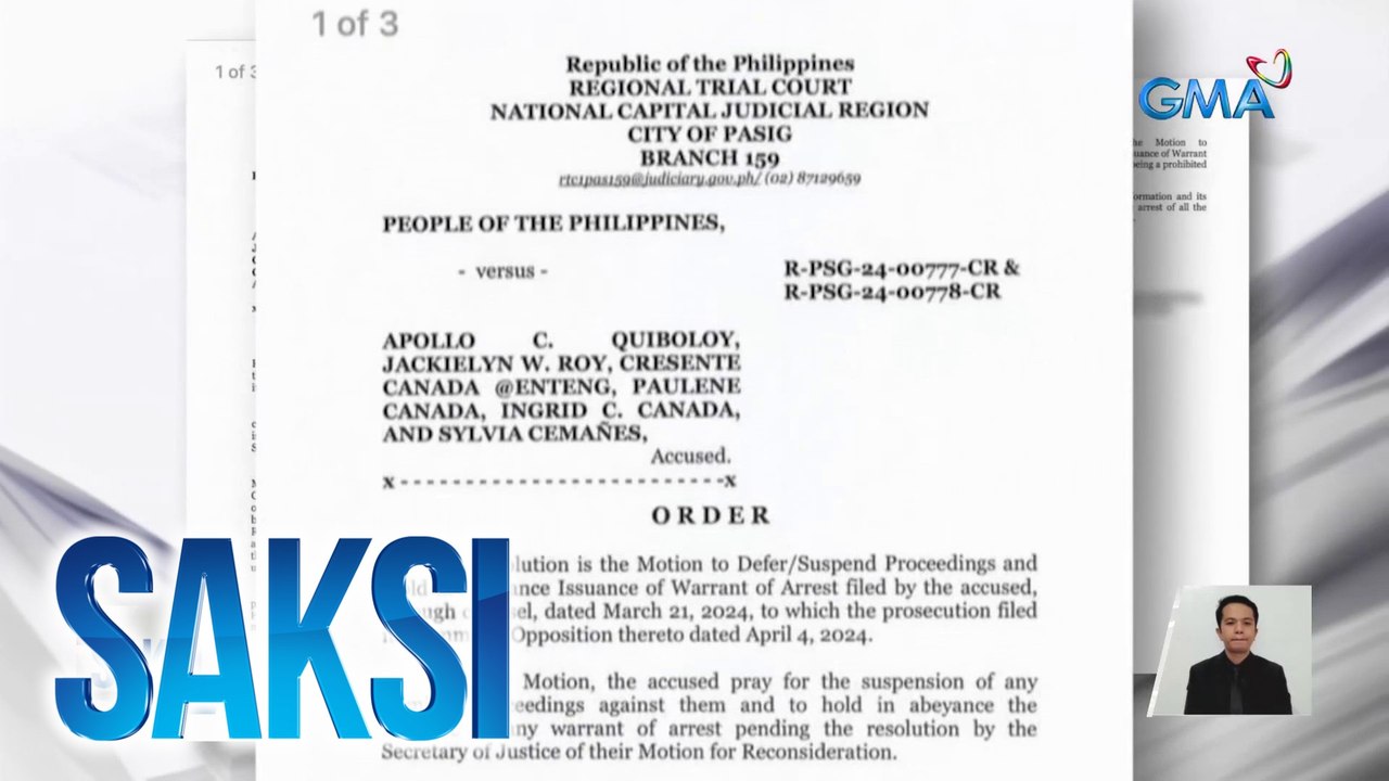 Pastor Apollo Quiboloy, pinaaaresto ng Pasig RTC dahil sa kasong qualified human trafficking | Saksi