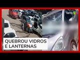 Motorista se enfurece e vandaliza carro que bloqueava saída de estacionamento no DF