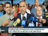 Bolivarenses conmemoran los 207 años de la Batalla de San Félix