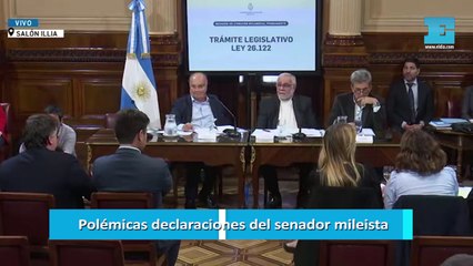 Polémicas declaraciones del senador mileista