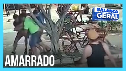 Moradores amarram policial à paisana depois de briga em bar