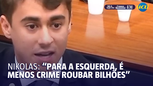 Nikolas Ferreira: “para a esquerda, quem roubou bilhões é menos criminoso que quem fez baderna”
