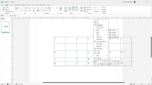 Microsoft Publisher Section 50 Adding and Removing table rows and columns