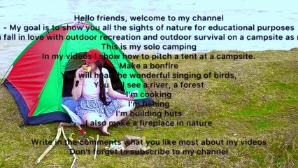 Single camping,⛺️girl near a river in the rainforest,⛺️ASMR 2024 - 4k
