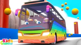 Wheels on the Bus Song + More Vehicles Rhymes for Kids