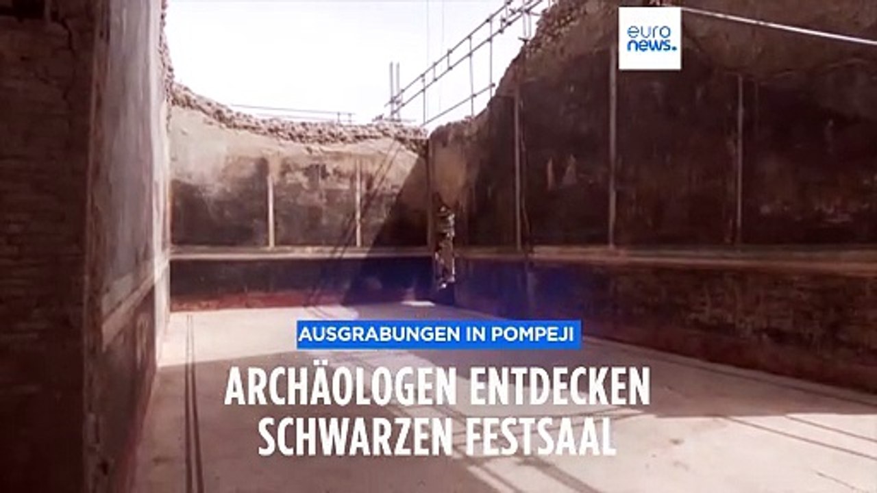 Ausgrabungen in pompeji: archäologen entdecken spektakulären schwarzen festsaal