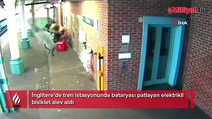 Bir anda alev topuna döndü! Elektrikli bisiklet...